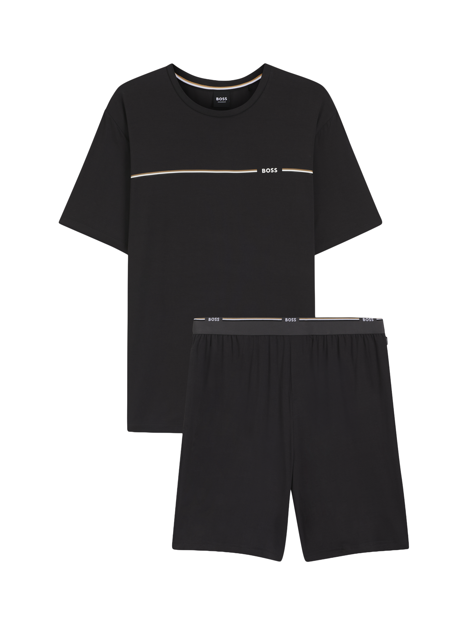 Product image 4 of 5, which shows HUGO BOSS BOSS Logo Stripe Pyjama Set, Dark Grey, L