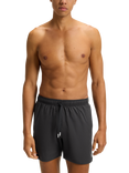 BOSS Side Seam Stripe Swim Shorts, Dark Grey