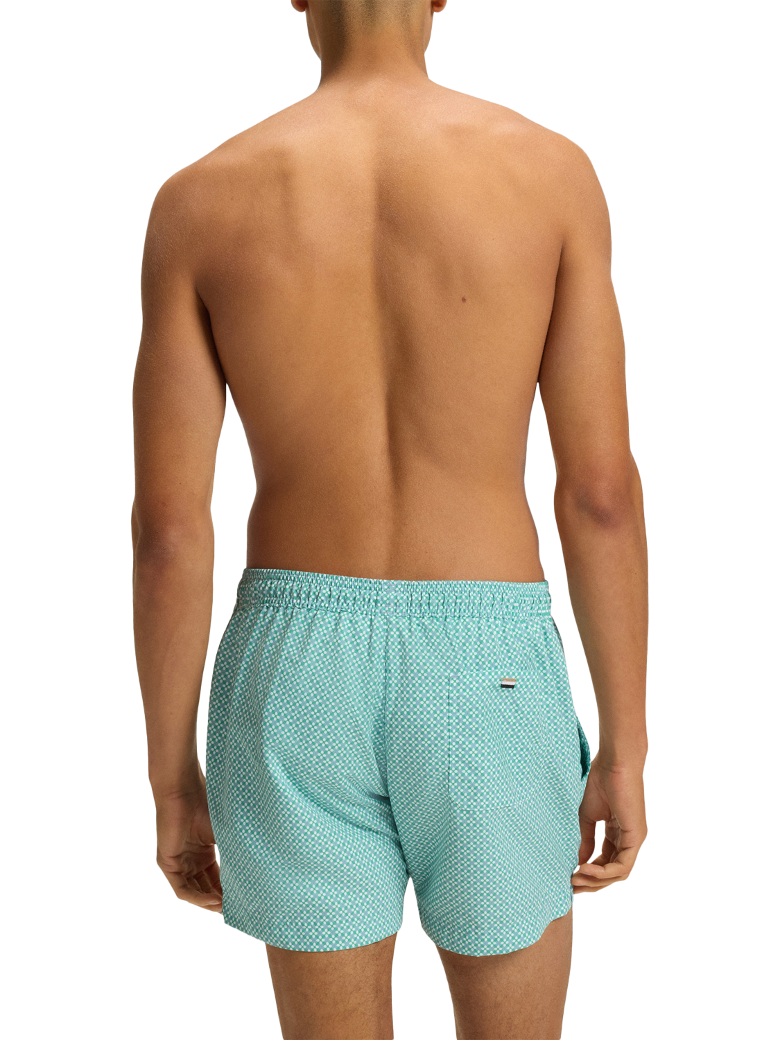 Product image 2 of 4, which shows BOSS Geometic Swim Shorts, Bright Green, L