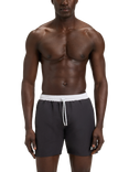BOSS Contrast Waistband Swim Shorts, Dark Grey