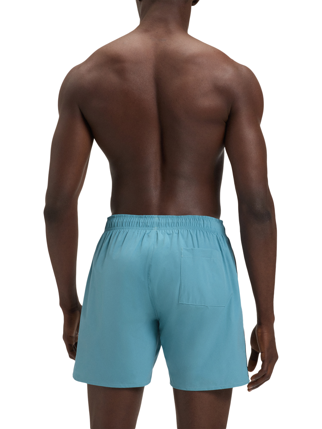 Product image 2 of 4, which shows BOSS Signature Stripe Swim Shorts, Light Blue, S