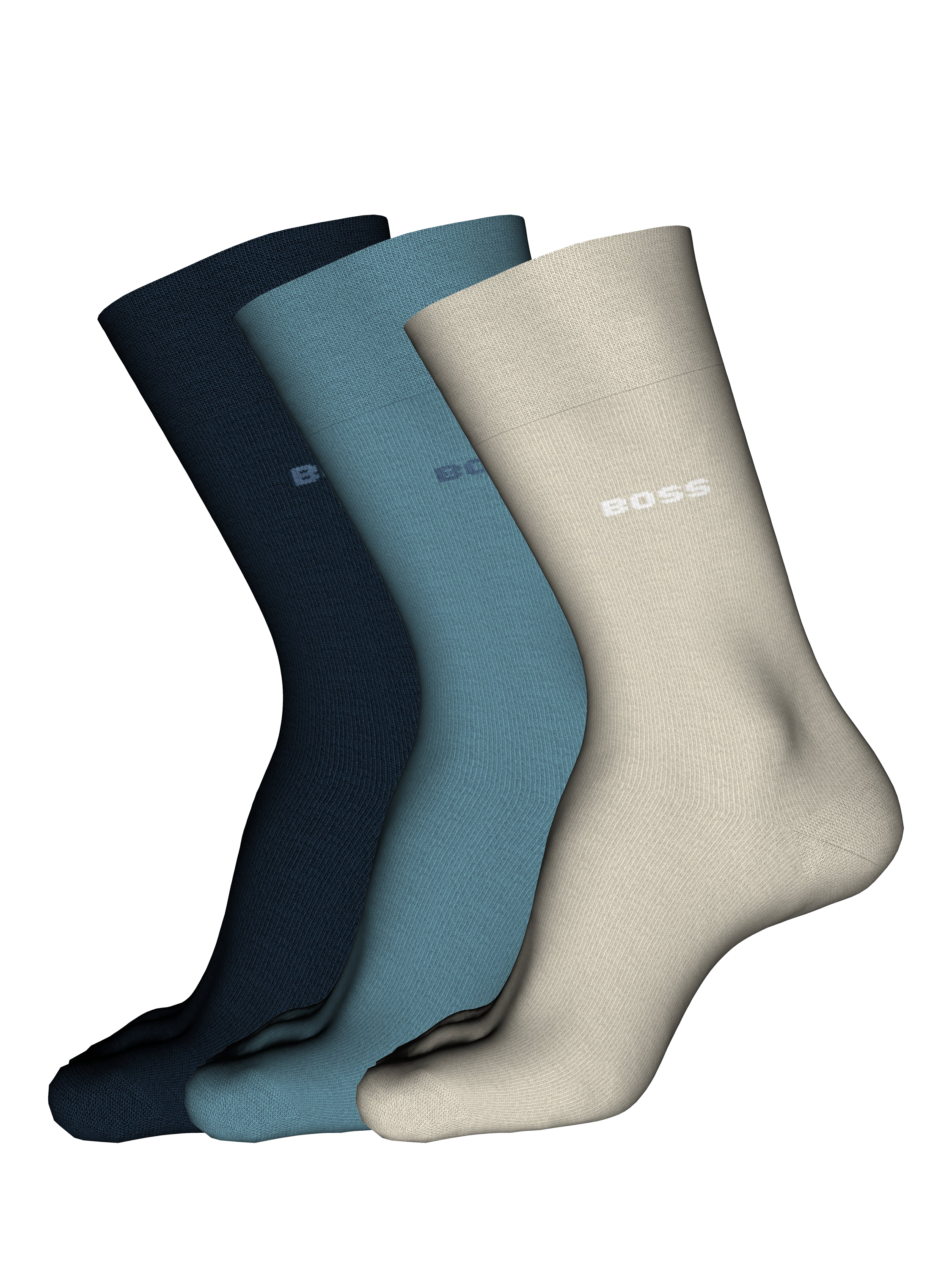 Product image 1 of 3, which shows HUGO BOSS Regular Socks, Pack of 3, Multi, 5-8.5