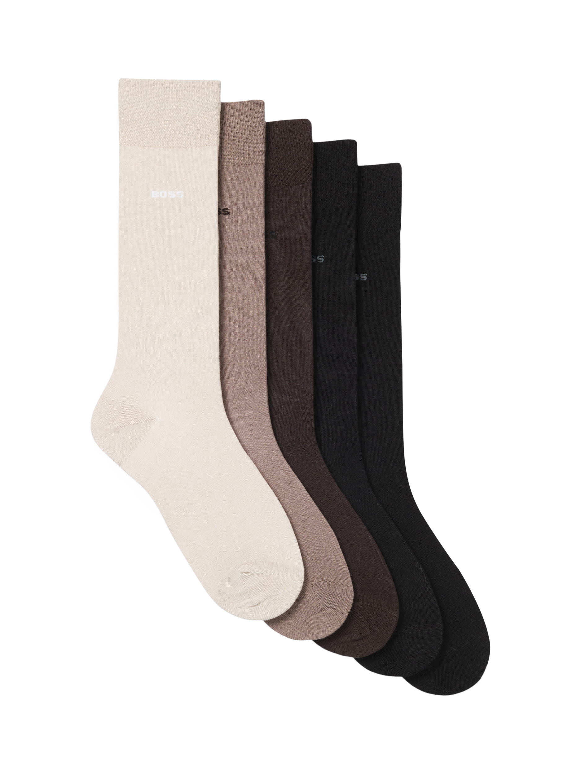 Product image 1 of 3, which shows BOSS Logo Cotton Blend Socks, Pack of 5, Multi, 5-8.5