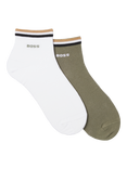 HUGO BOSS BOSS Logo Cotton Blend Ankle Socks, Pack of 2