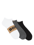 HUGO BOSS BOSS Cotton Blend Ankle Socks, Pack of 3