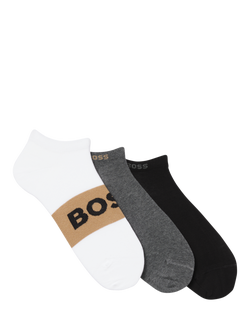 HUGO BOSS BOSS Cotton Blend Ankle Socks, Pack of 3, Multi