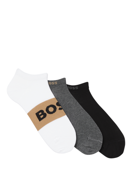 HUGO BOSS BOSS Cotton Blend Ankle Socks, Pack of 3, Multi
