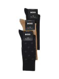 BOSS Logo Cotton Blend Socks, Pack of 3