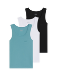 BOSS Embroidered Logo Cotton Vest, Pack of 3, Multi