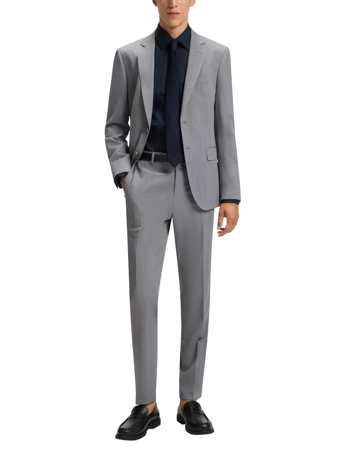 Product image 3 of 6, which shows HUGO BOSS BOSS Cotton Blend Shirt, Dark Blue, 15