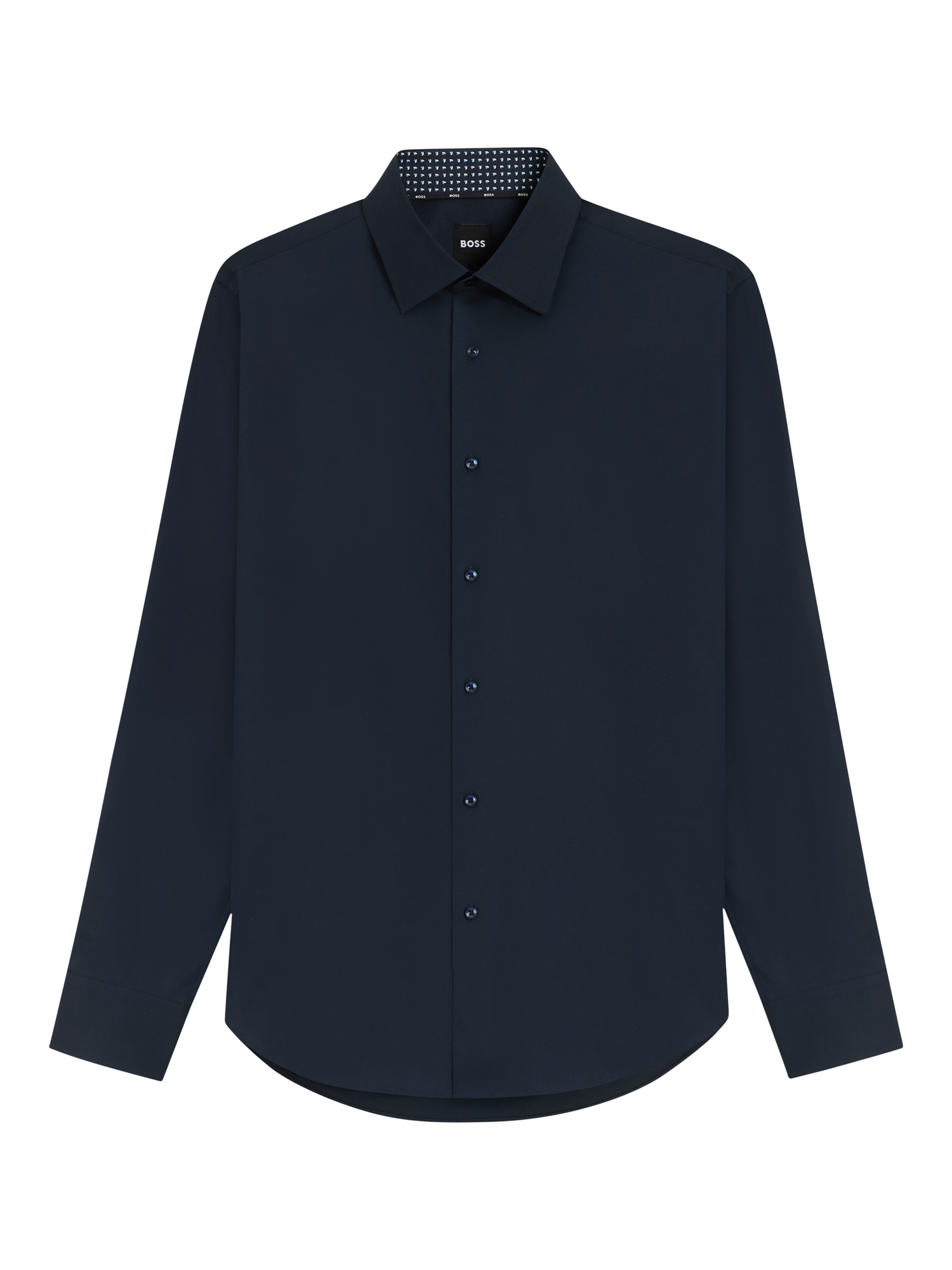 Product image 4 of 6, which shows HUGO BOSS BOSS Cotton Blend Shirt, Dark Blue, 15