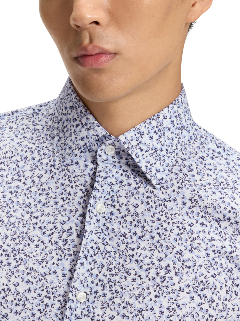 Product image 5 of 6, which shows HUGO BOSS BOSS Floral Print Cotton Blend Shirt, Light Blue, 15