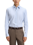 BOSS Regular Fit Cotton Blend Shirt, Light/Pastel Blue