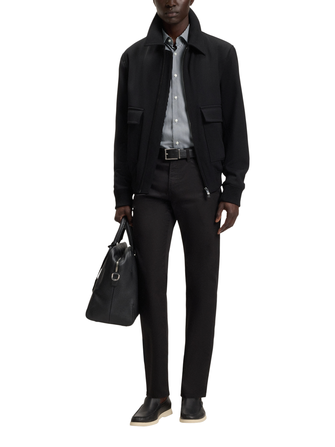 Product image 3 of 6, which shows BOSS Cotton Regular Fit Stripe Shirt, Blue/Multi, 15.75