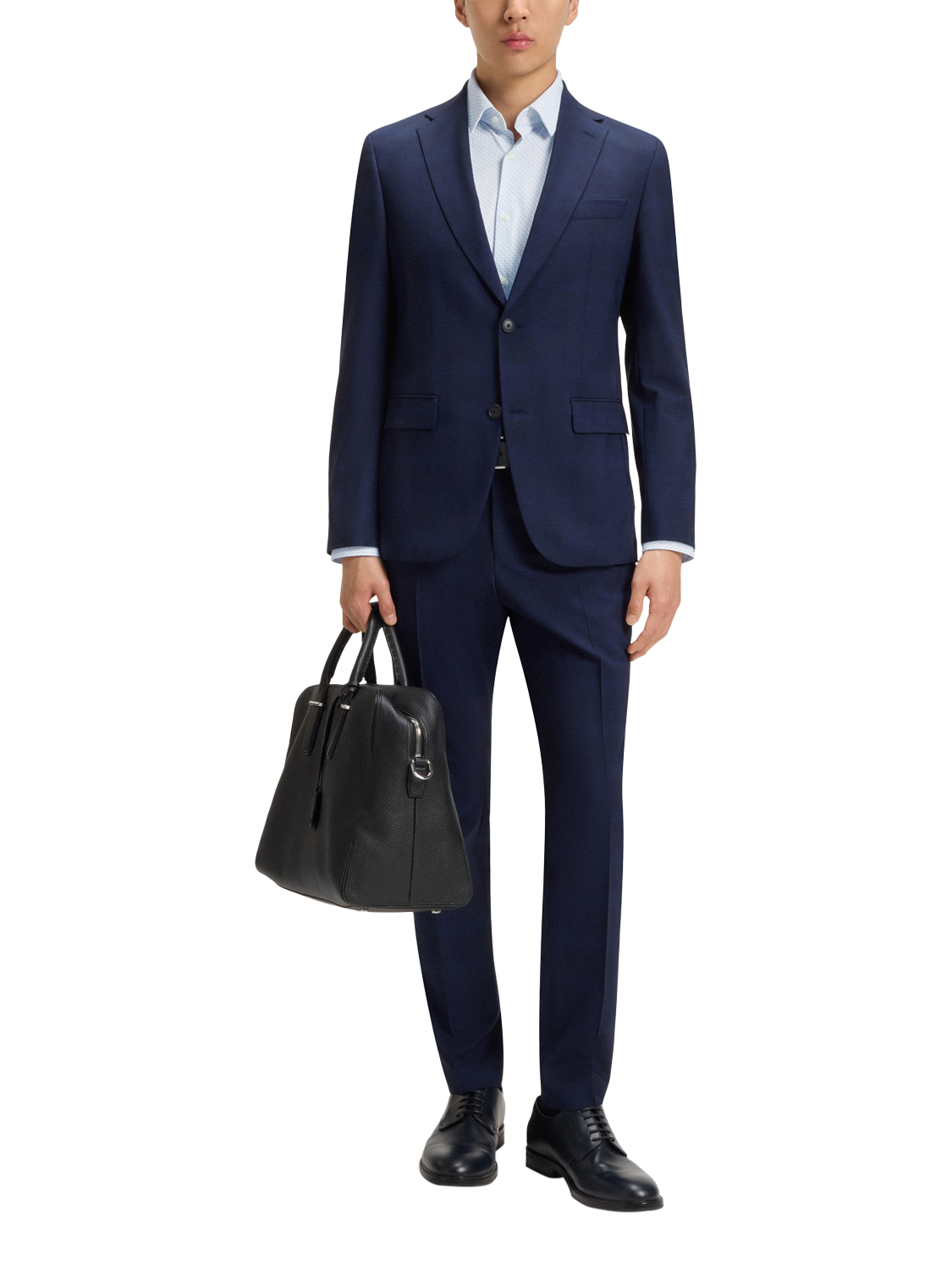 Product image 3 of 6, which shows HUGO BOSS BOSS Performance Slim Fit Patterned Shirt, Light Blue, 17