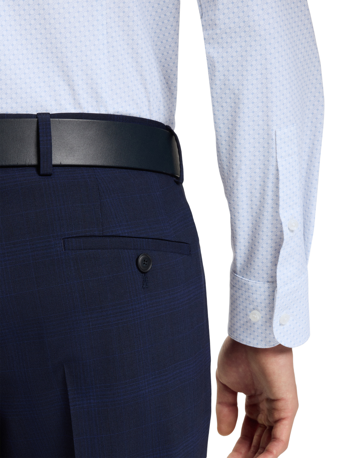 Product image 6 of 6, which shows HUGO BOSS BOSS Performance Slim Fit Patterned Shirt, Light Blue, 17