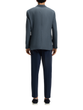 BOSS Regular Fit Single Breasted Check Wool Blend Suit Blazer, Dark Blue