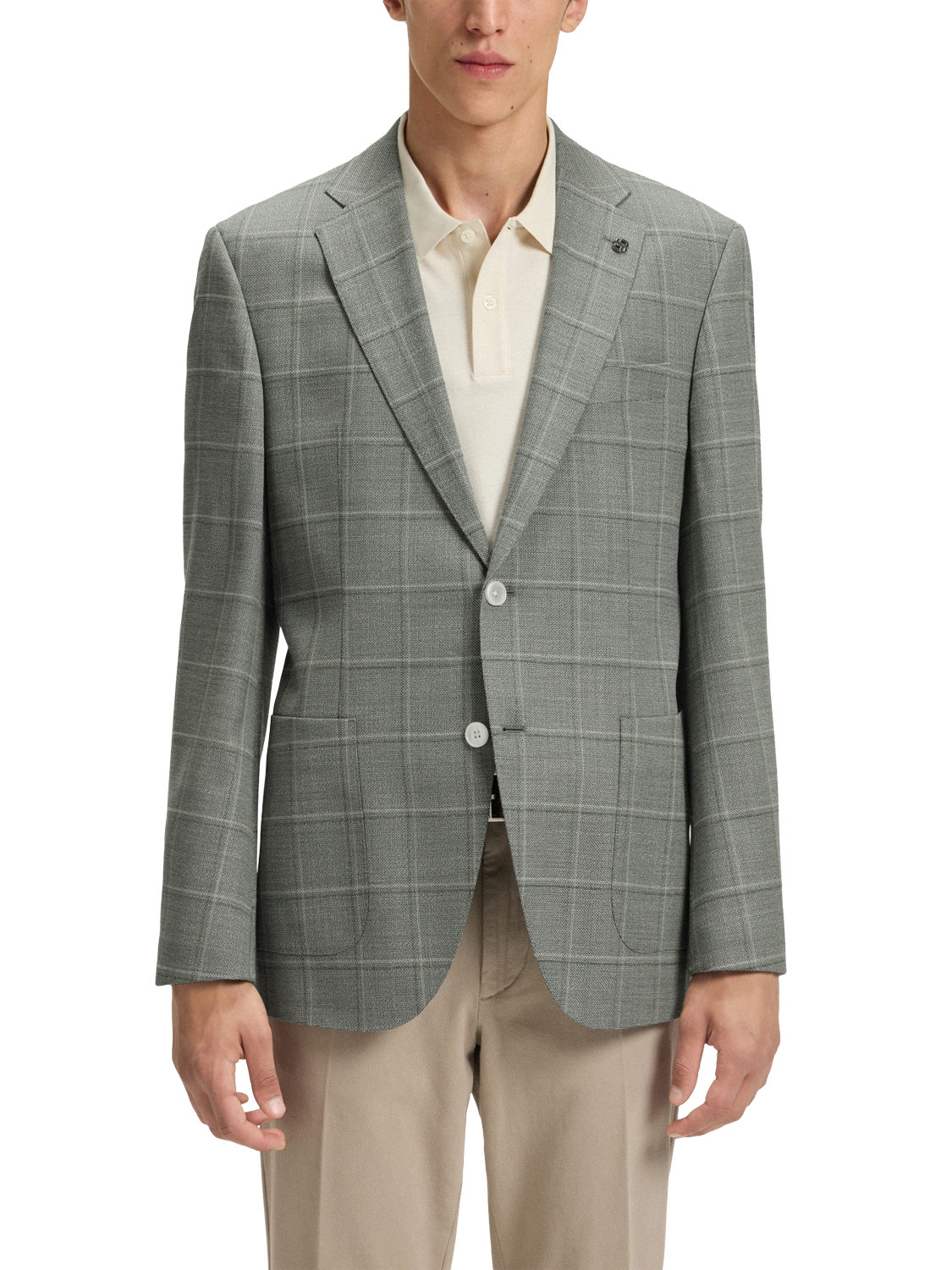Product image 1 of 6, which shows BOSS Regular Fit Wool Blend Check Suit Jacket, Green/Multi, 38R