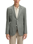 BOSS Regular Fit Wool Blend Check Suit Jacket, Green/Multi