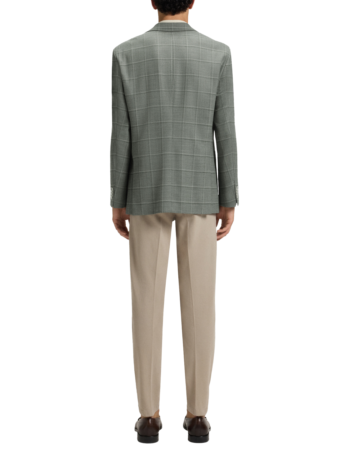 Product image 2 of 6, which shows BOSS Regular Fit Wool Blend Check Suit Jacket, Green/Multi, 38R