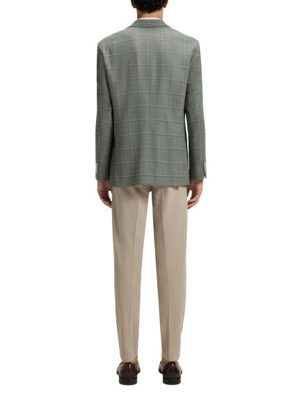 BOSS Regular Fit Wool Blend Check Suit Jacket, Green/Multi - view 2, Green/Multi