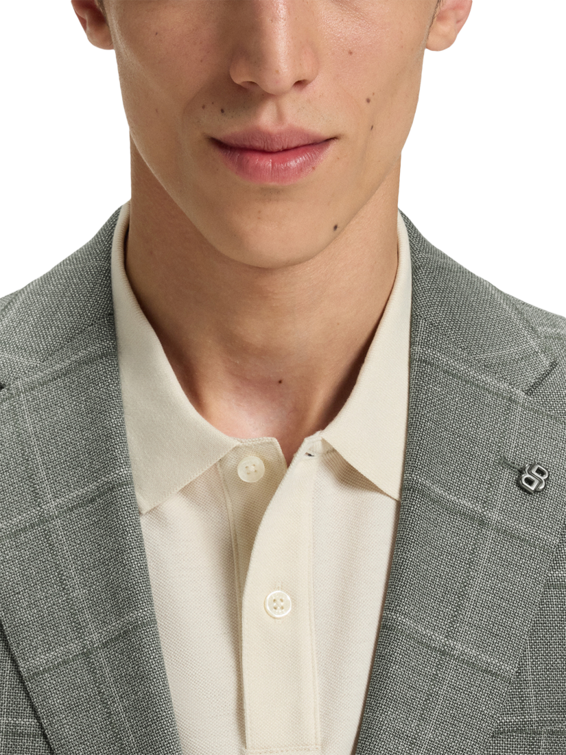 Product image 5 of 6, which shows BOSS Regular Fit Wool Blend Check Suit Jacket, Green/Multi, 38R