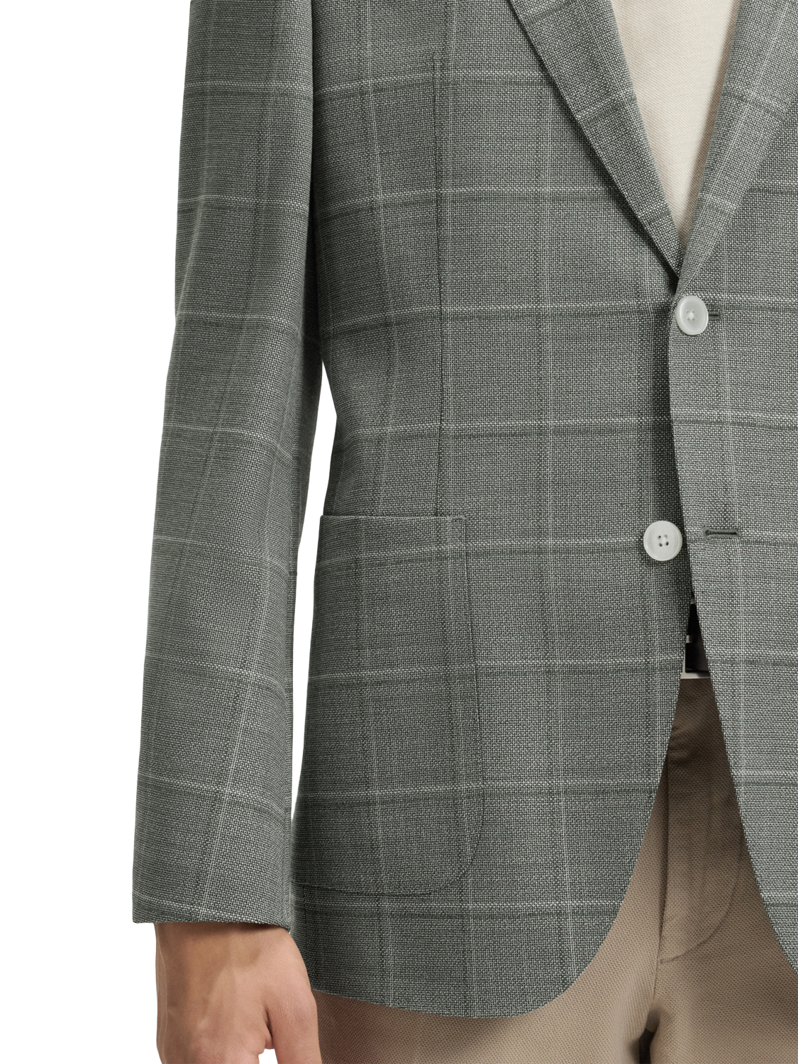 Product image 6 of 6, which shows BOSS Regular Fit Wool Blend Check Suit Jacket, Green/Multi, 38R