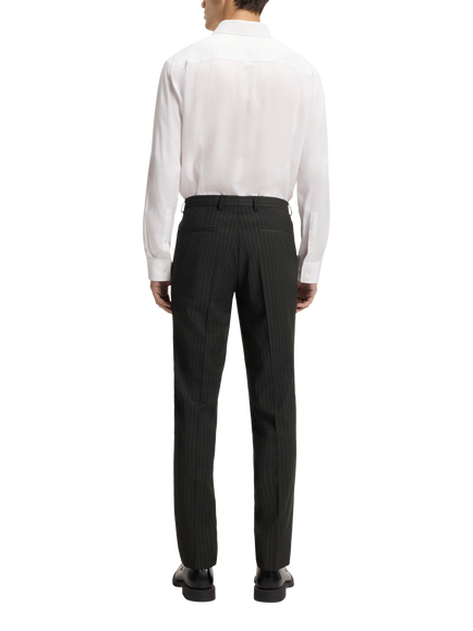 HUGO Super Slim Fit Wool Blend Suit Trousers, Dark Grey/Multi - view 2, Dark Grey/Multi