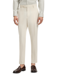 BOSS Tapered Fit Cotton Blend Suit Trousers, White