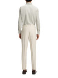 BOSS Tapered Fit Cotton Blend Suit Trousers, White