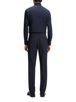 BOSS Wool Blend Suit Trousers, Dark Blue - view 2, Dark Blue