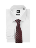 BOSS Silk Blend Patterned Tie, Bright Red