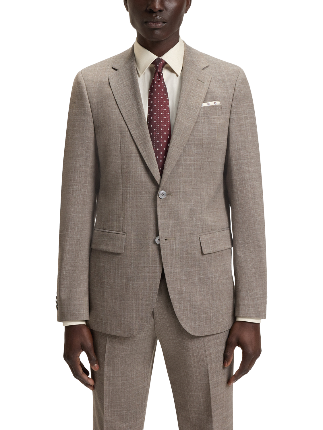 Product image 4 of 4, which shows BOSS Silk Blend Patterned Tie, Red/Multi, One Size