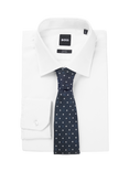 BOSS Silk Blend Patterned Tie, Dark Blue/Multi