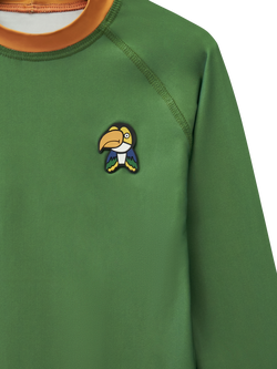 Roarsome x BUGBEE Kids' Beak the Toucan Rash Vest, Green - view 2, Green