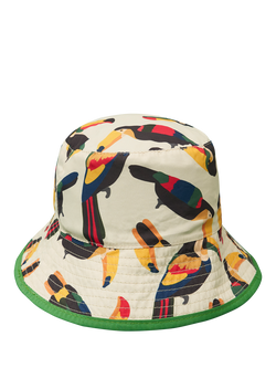 Roarsome x BUGBEE Kids' Beak The Toucan Reversible Bucket Hat, Green Multi, Green Multi