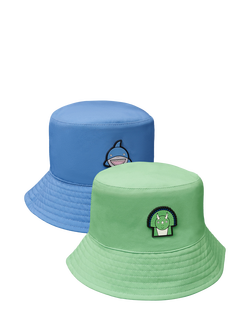 Roarsome Kids' Reef & Spike Reversible Bucket Hat, Blue/Green - view 2, Blue/Green