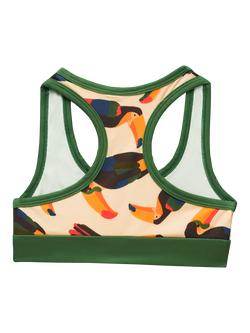 Roarsome x BUGBEE Kids' Beak The Toucan Bikini, Green Multi - view 2, Green Multi