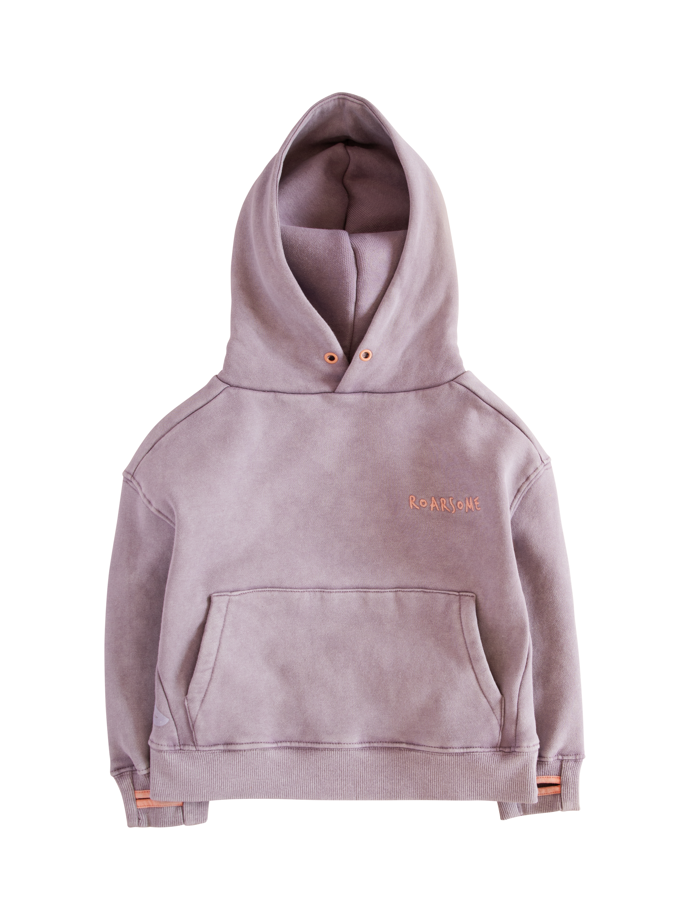 Product image 1 of 3, which shows Roarsome Kids' Organic Cotton Character Graphic Hoodie, Lilac, 1-2 years