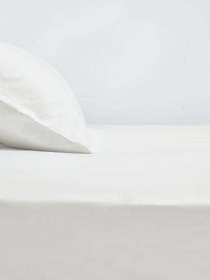 John Lewis Luxury Egyptian Cotton Sateen 600 Thread Count Deep Fitted Sheet, White