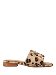 Moda in Pelle Ferula Leopard Print Leather Sandals