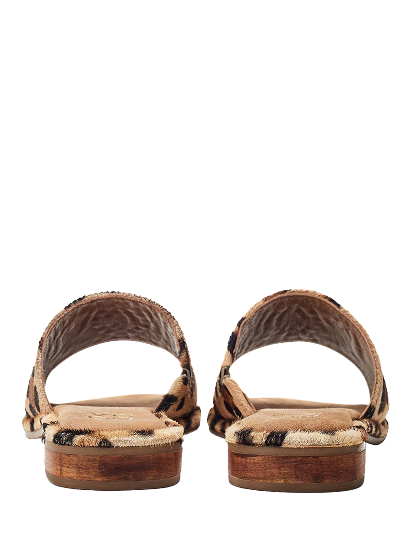 Product image 3 of 4, which shows Moda in Pelle Ferula Leopard Print Leather Sandals, Leopard, 6