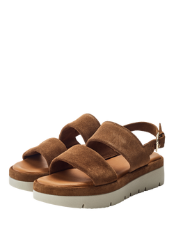 Moda in Pelle Netty Flatform Sandals, Tan - view 2, Tan