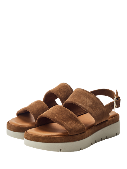Moda in Pelle Netty Flatform Sandals, Tan - view 2, Tan