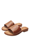 Moda in Pelle Ferula Leather Sandals, Tan