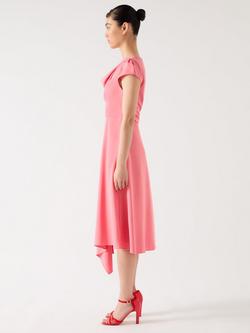 L.K.Bennett Moon Cap Sleeve Draped Midi Dress, Light Pink - view 2, Light Pink