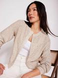 Mint Velvet Sequin Knit Cardigan, Natural