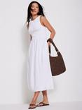 Mint Velvet Sleeveless Bubble Hem Midi Dress, White Ivory