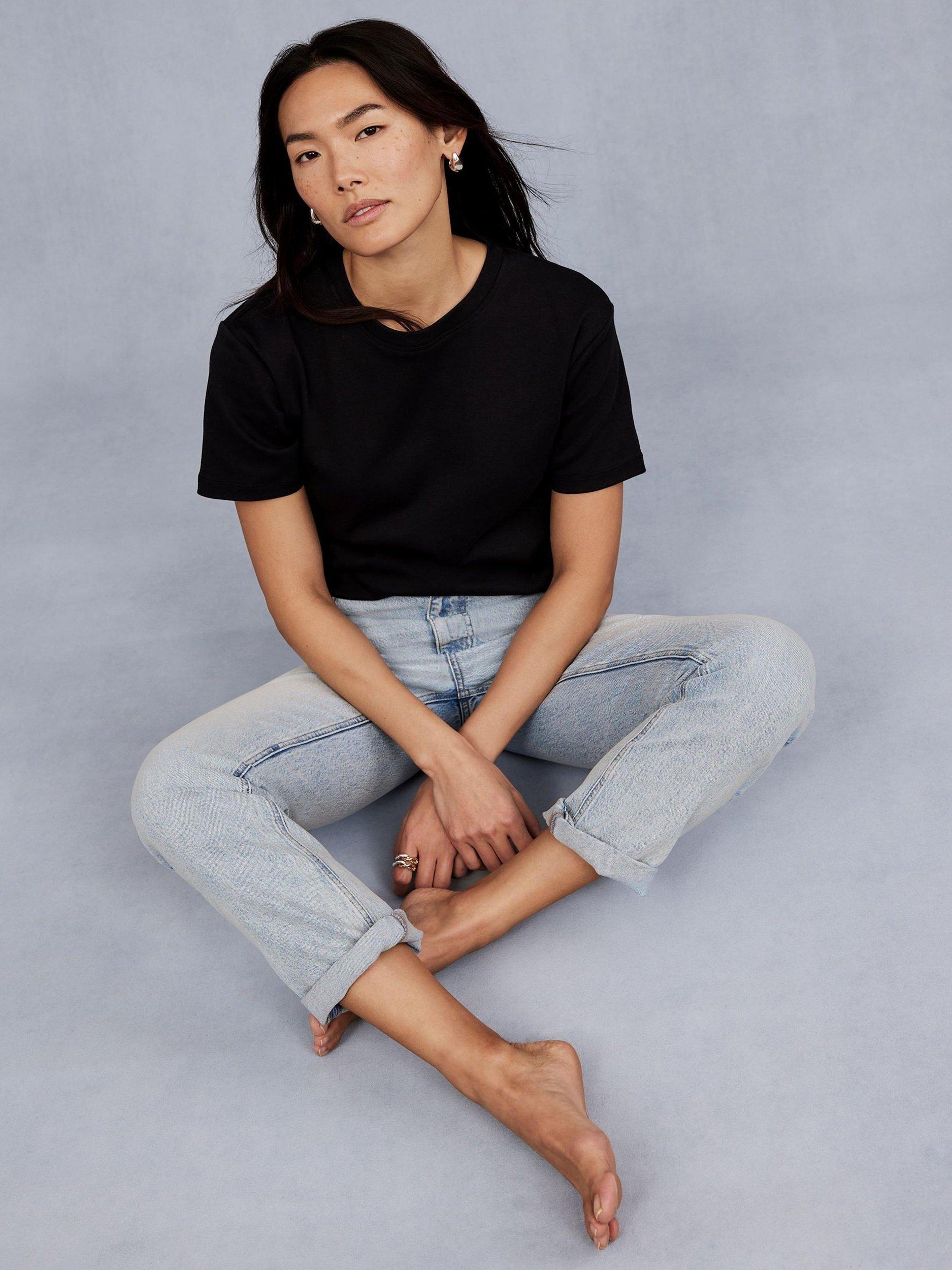 Product image 5 of 7, which shows Mint Velvet Mid Rise Slim Fit Jeans, Light Indigo, 8R