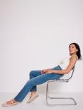 Mint Velvet Cropped Flared Jeans, Blue